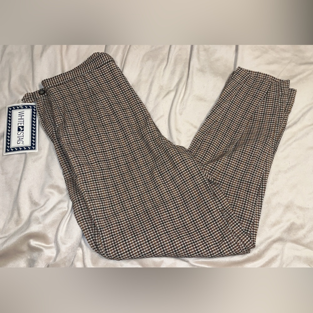 NWT White Stag Women's Checkered Cropped Pants Size 14